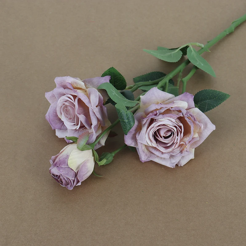 Künstliche Rosen in Ölmalerei-Optik, 54cm, realistisch, für Hochzeiten, Dekoration, Fotografie, 2er Set