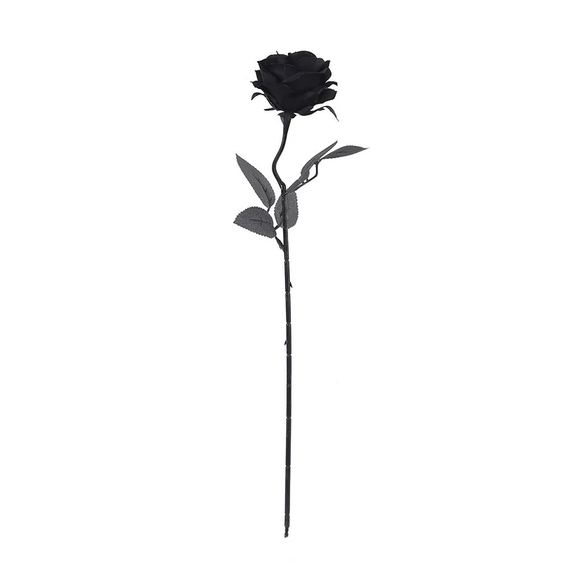 Künstliche schwarze Rosen 50 cm, realistische Seidenblumen, Gothic-Dekoration, perfekt für Hochzeiten, Halloween, und Eventgestaltung