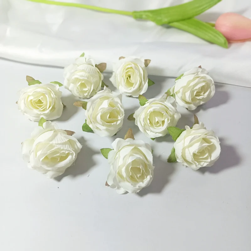 Mini Rosenköpfe 4cm, Künstliche Rosenblüten zum Basteln & Dekorieren, Naturgetreue Seidenrosen für DIY-Projekte, Hochzeit, Gestecke, Tischdeko