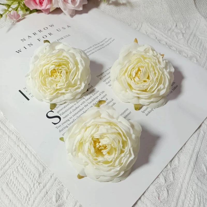 3er Set Kamelienblüten 7cm, Täuschend Echte Blütenköpfe für DIY, Hochzeitsdeko, Gestecke & Kränze, Hochwertige Kunstblumen zum Basteln