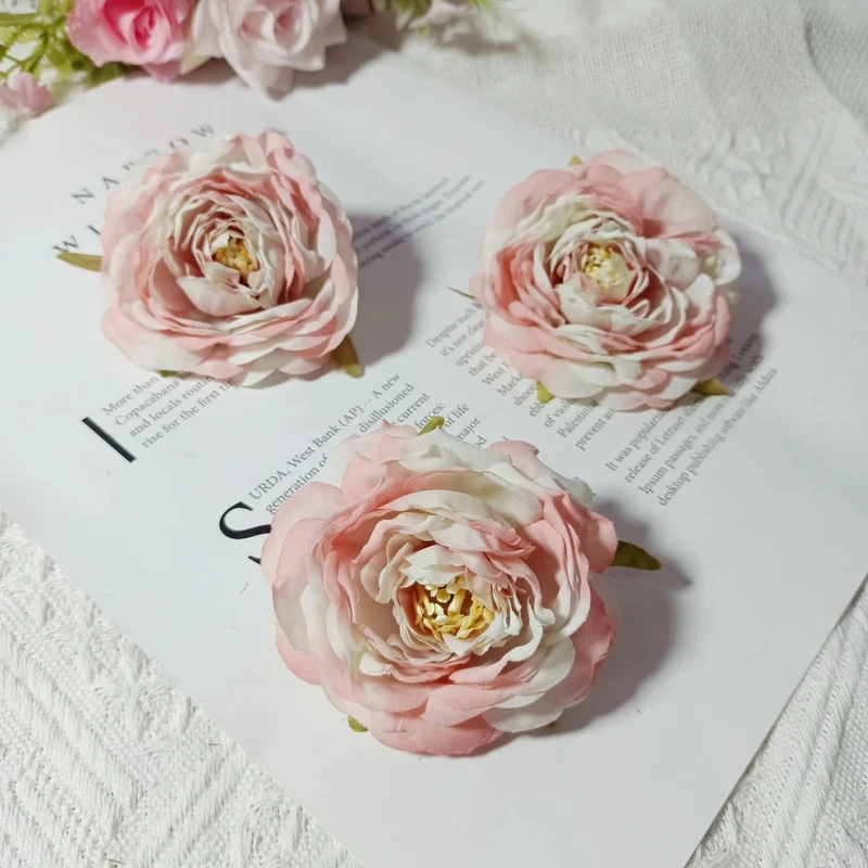 3er Set Kamelienblüten 7cm, Täuschend Echte Blütenköpfe für DIY, Hochzeitsdeko, Gestecke & Kränze, Hochwertige Kunstblumen zum Basteln