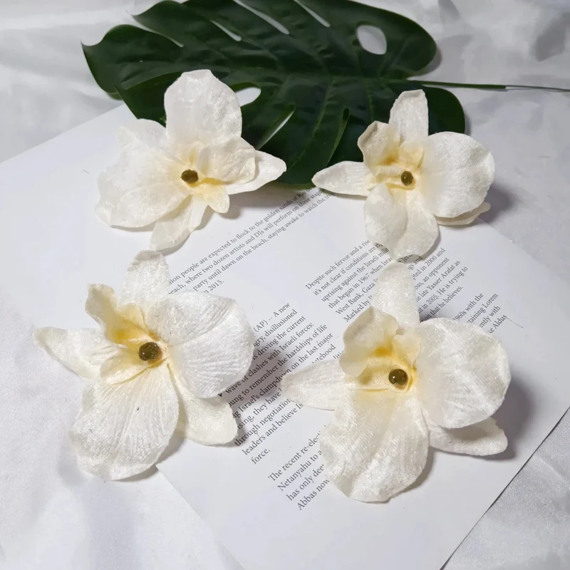 Künstliche Orchideenblüten, 9cm, Samt, realistisch, perfekt für Hochzeiten, DIY Arrangements, Geschenkverpackungen