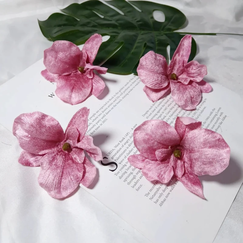 Künstliche Orchideenblüten, 9cm, Samt, realistisch, perfekt für Hochzeiten, DIY Arrangements, Geschenkverpackungen