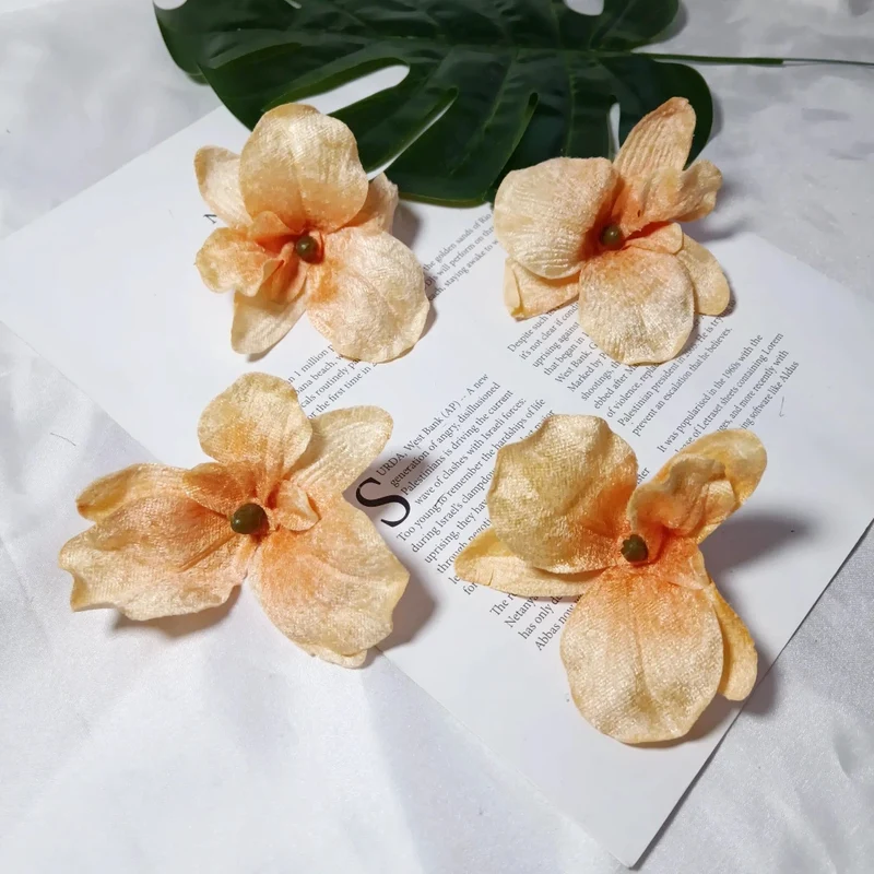 Künstliche Orchideenblüten, 9cm, Samt, realistisch, perfekt für Hochzeiten, DIY Arrangements, Geschenkverpackungen