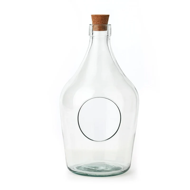 Offene Terrariumflasche, 3 Liter, offene Glasflasche mit Korken