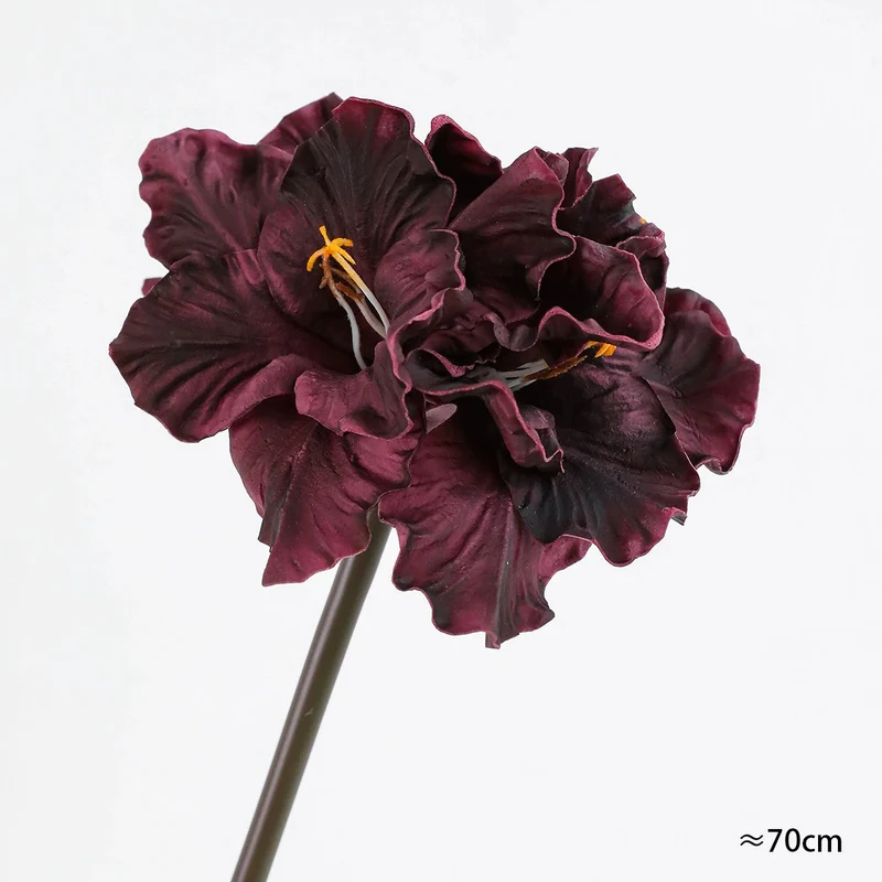 4-Kopf PU Kunstblumen, 70 cm, handgefertigt, realistisch, Farben: Grün, Lila, Braun, Orange – ideal für Hochzeiten, Cafés & Einzelhandel