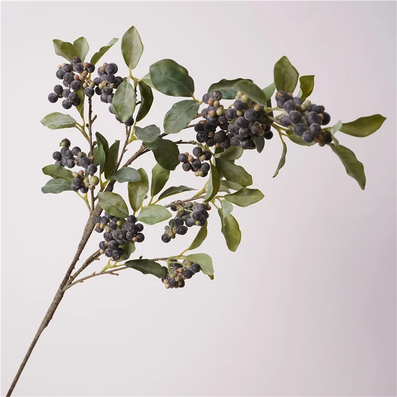 Künstlicher Ilex-Zweig 88 cm, Täuschend echter Beeren-Ast für hohe Vasen, langlebige Deko für Floristik, Hochzeit & Gastronomie, in 3 Farben