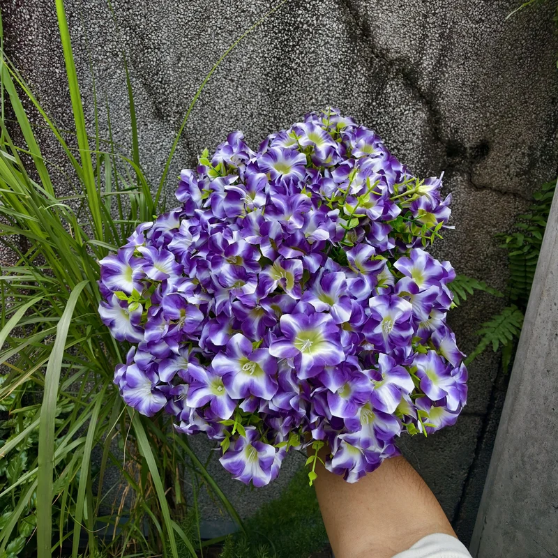 Kunstblumen wie Echt, 9 Bündel Künstliche Blumen Balkonpflanzen Outdoor Wetterfest, Fake Blumenstrauß UV-beständig Frühlingsdeko Gefälschte Blumen Deko Frühling für Innen Draußen Balkon