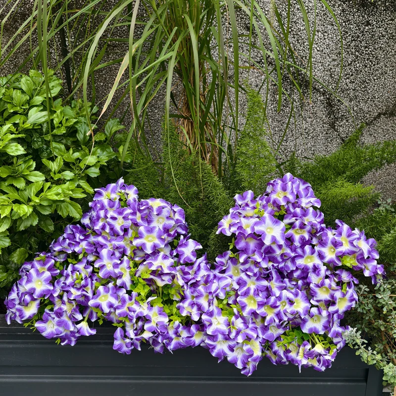 Kunstblumen wie Echt, 9 Bündel Künstliche Blumen Balkonpflanzen Outdoor Wetterfest, Fake Blumenstrauß UV-beständig Frühlingsdeko Gefälschte Blumen Deko Frühling für Innen Draußen Balkon
