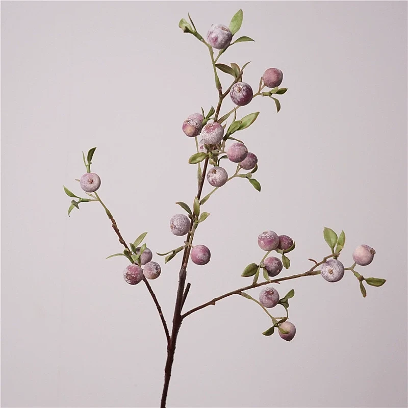 Künstlicher Apfelzweig 71 cm, Dekozweig mit gefrosteten Zieräpfeln, realistisch für Vase, Herbstdeko, Hochzeitsfloristik, 4 Farben