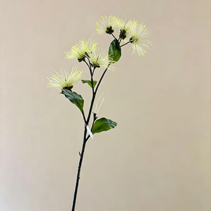 Kunstblume Seidenbaum 97 cm, Täuschend Echter Albizia Zweig in Pompom-Optik, Langlebige Seidenakazie für Bodenvase, Hochzeit, Gastronomie & Floristik