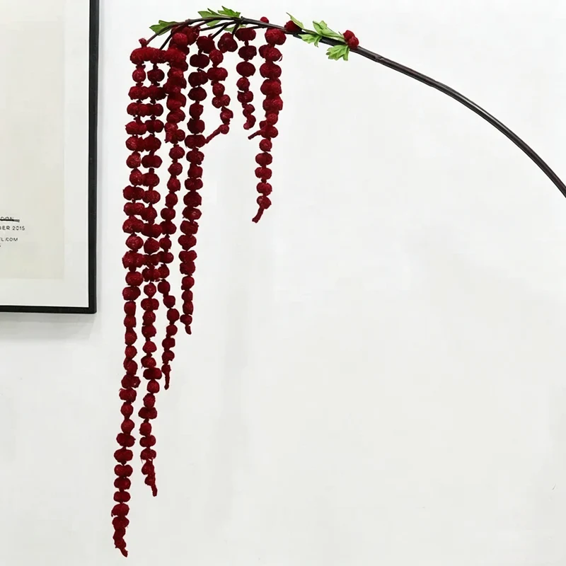 Künstliche Hängepflanze 100 cm, realistische Beerengirlande, hängende Kunstpflanze für Wanddeko, Hochzeit, Gastronomie, langlebige Deko-Ranke
