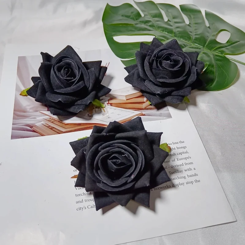 Samt-Rosenkopf 8 cm, realistischer Blütenkopf für DIY & Bastelprojekte, Kunstblume für Hochzeit, Gestecke, Dekoration