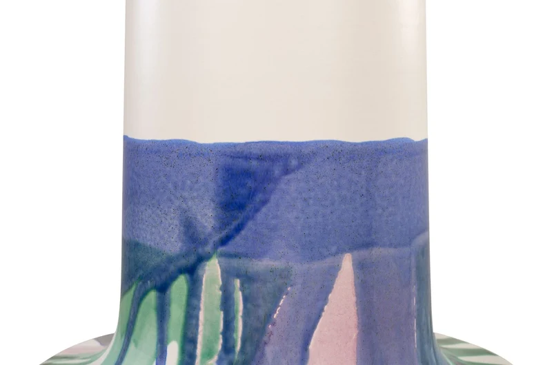 Casa Padrino Luxus Vase Ø 37,5 x H. 47,5 cm - Große Steingut Vase im frei gestalteten Freestyle Finish - Luxus Deko Accessoires
