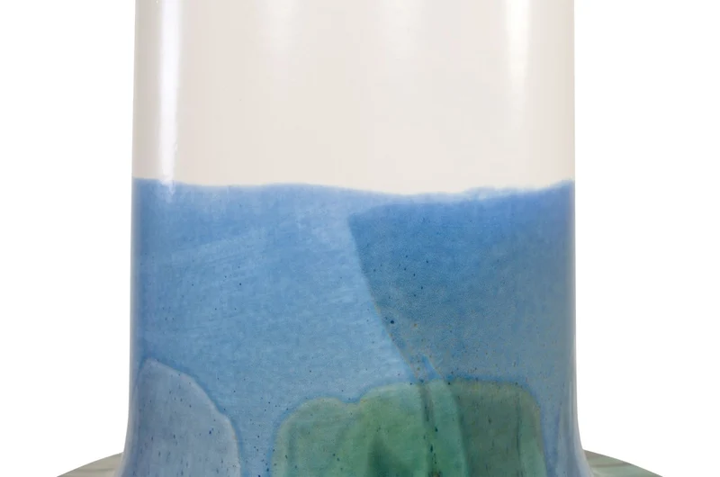 Casa Padrino Luxus Vase Ø 37,5 x H. 47,5 cm - Große Steingut Vase im frei gestalteten Freestyle Finish - Luxus Deko Accessoires