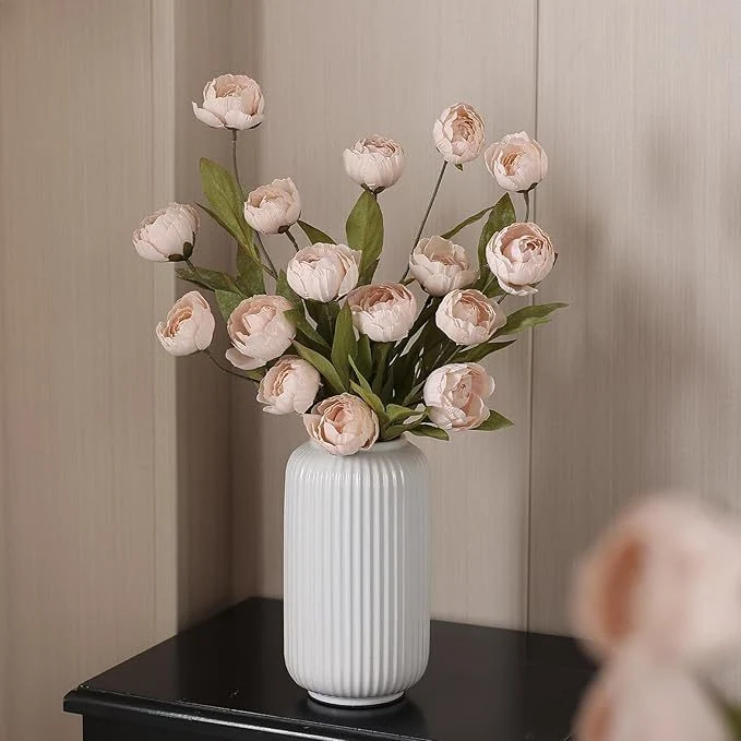 6er Set Pfingstrosen Kunstblumen 69 cm – Seidenblumen für Vase, Hochzeit & Deko