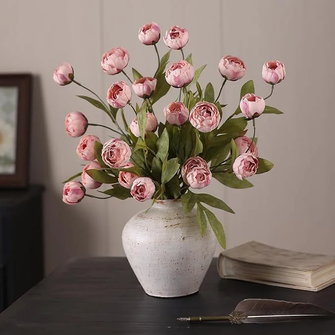 6er Set Pfingstrosen Kunstblumen 69 cm – Seidenblumen für Vase, Hochzeit & Deko