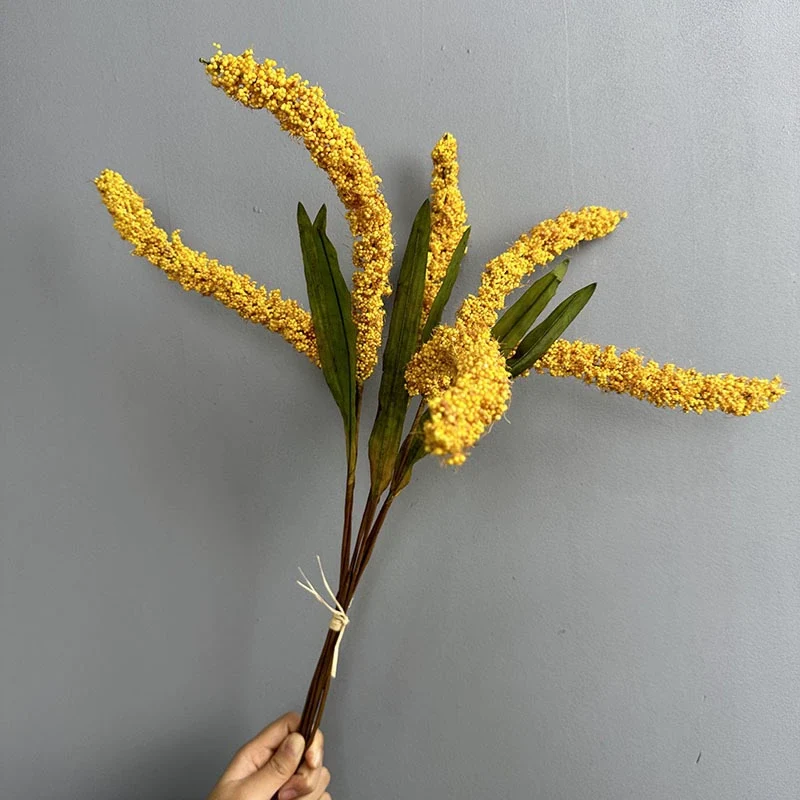 Künstliche Getreideähren 53cm, realistische Deko in Orange, Grün, Gelb, ideal für Hochzeiten, Cafés, Einzelhandel