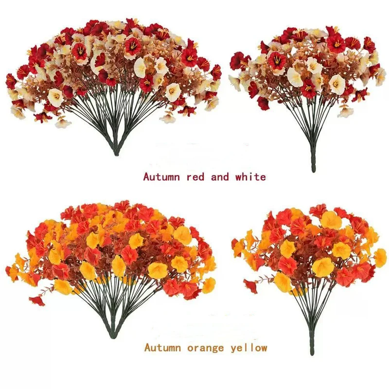 16 Köpfe Herbst-Knöterich, 35 cm, hochwertige Kunstblumen, ideal für Hochzeiten, Cafés, Innenräume, langlebig und pflegeleicht