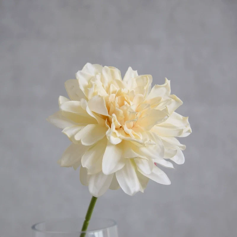 Künstliche Dahlie 30 cm, Real Touch Kunstblume mit geflammtem Rand, Einzelstiel für Vase, Gestecke, Hochzeit, langlebige Deko