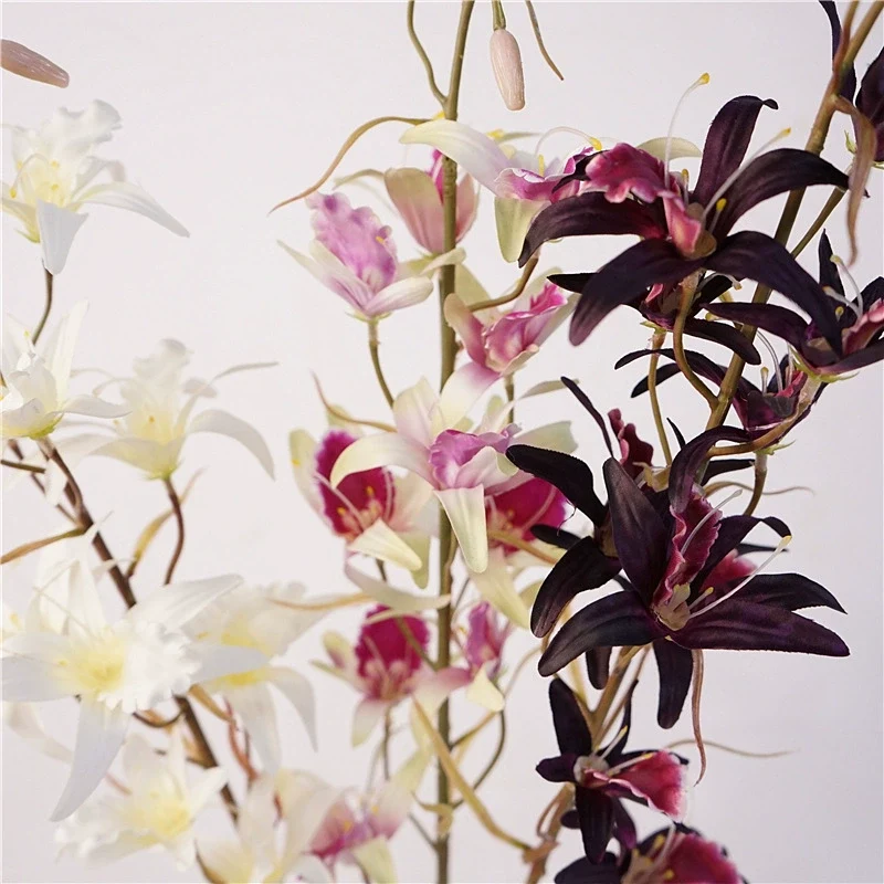 Australische Dendrobium Orchidee, 81 cm, täuschend echt, perfekte Tischdekoration, Zuhause, Hochzeit, Café, Restaurant