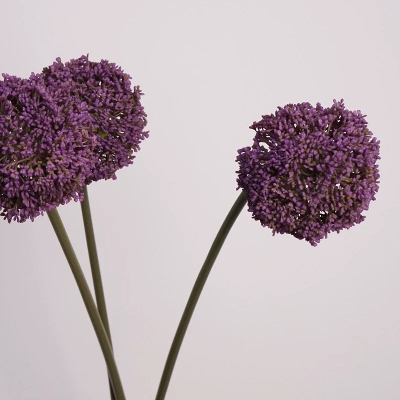Zierlauch künstlich 75cm, Allium Kunstblume täuschend echt, Dekozweig für Vase, Hochzeit & Gastronomie, hochwertige Alliumkugel