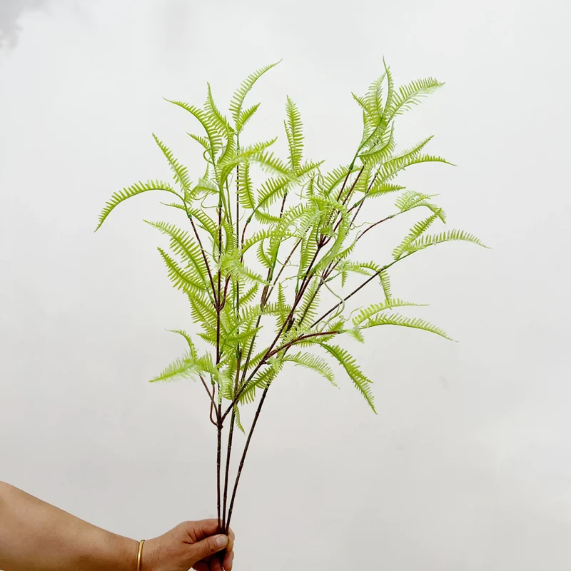 Künstlicher Farnzweig 75cm, Perserfarn-Blattstiel in 3 Farben, Täuschend Echte Kunstpflanze für Vase, Hochzeit, Floristik, Langlebige Deko