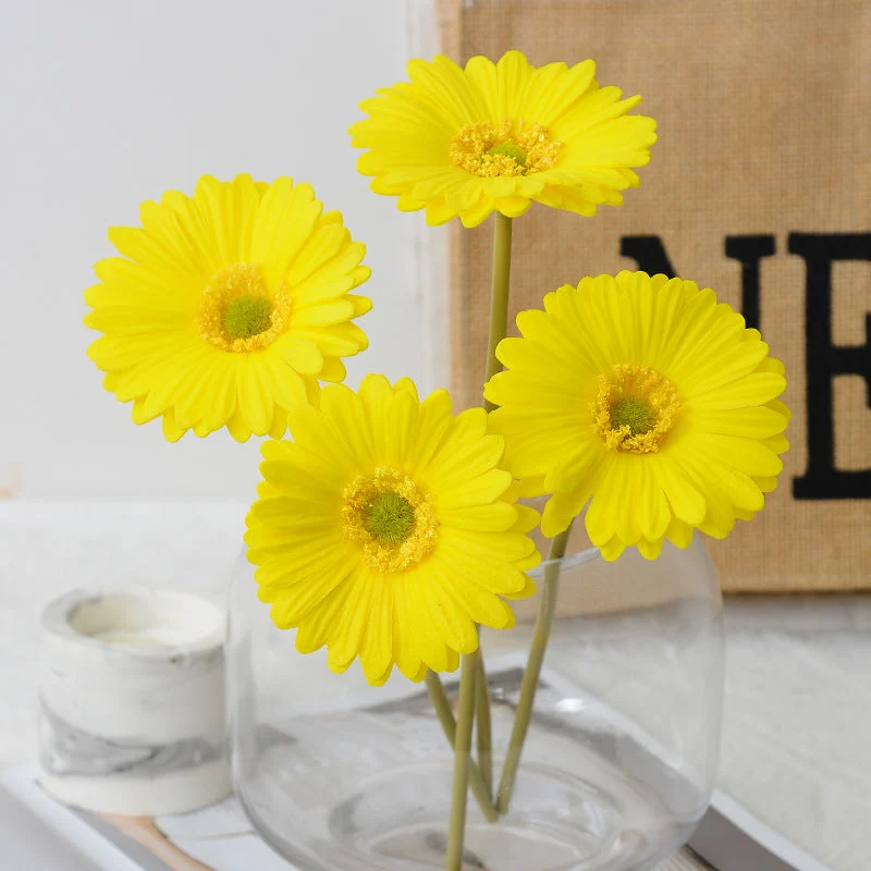Kunstblumen Gerbera Stiel Real Touch 30 cm – Einzelstiel für Hochzeit, Tischdeko & Wohnkultur