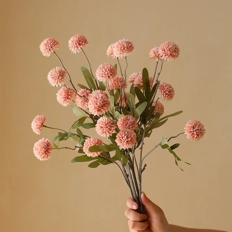 Künstlicher Kiku Stiel 66 cm, Chrysantheme Pompon Blume, realistischer Künstliche Gänseblümchen für hohe Vasen, Hochzeitsdeko, Event & Wohnkultur