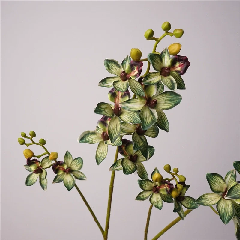 Künstlicher Orchideenzweig 87 cm | Real Touch | 18 Blüten | Kunstblume für Bodenvase, Hochzeit & Eventfloristik