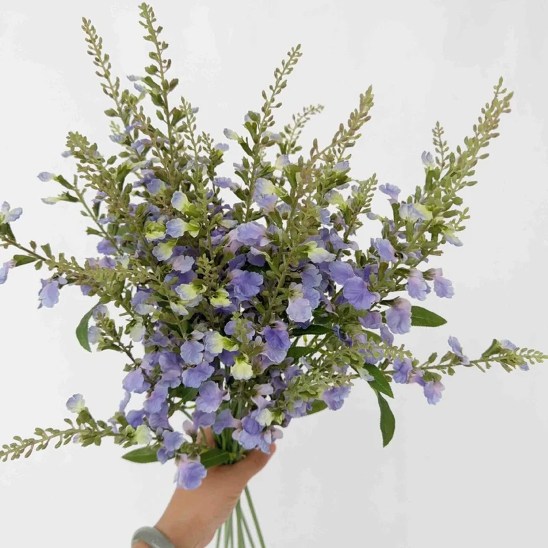Künstlicher Ziersalbei 66 cm | Täuschend Echter Dekozweig | Kunstblume für Vase, Hochzeit & Gastronomie