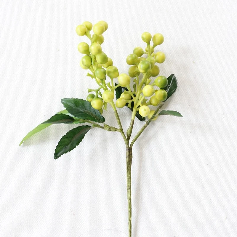 Künstliche Beeren Zweig 23cm, Täuschend Echte Deko Beeren, Kurzer Stiel für Vase, Gestecke, Herbstdeko, Hochzeit, Floristikbedarf