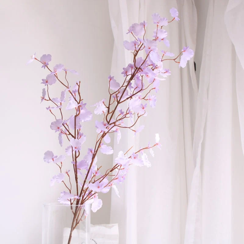 Oncidium Orchidee Kunstblume, 104 cm langer Stiel, täuschend echte Seidenblume für hohe Vasen, Hochzeit & ganzjährige Dekoration