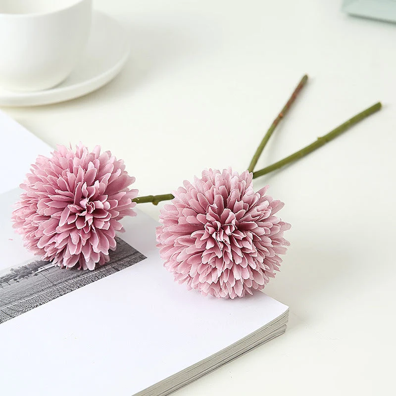 Künstliche Chrysanthemen Stiel 28 cm, Lebensechte Seidenblume mit biegsamem Stiel für Vase, Hochzeit, Gestecke & Floristik