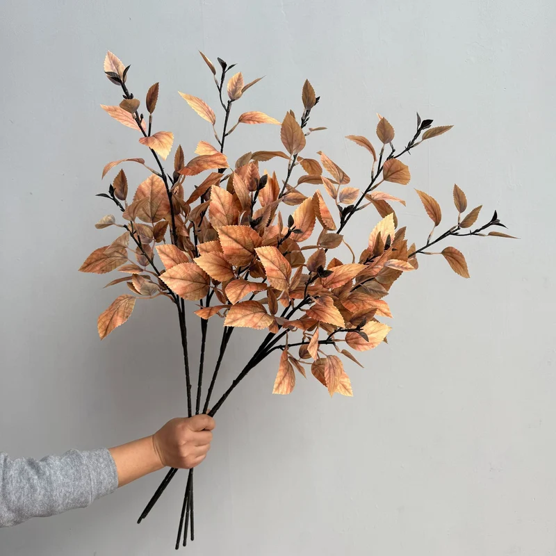 Künstliche Birkenblätter 85cm, realistisch, herbstliche Farben, ideal für Hochzeiten, Innenraumdekoration, Café- und Hotelgestaltung