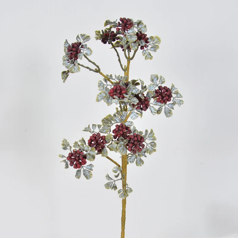Faux-Lavendel und Beerendekoration 77 cm, realistisch, burgunderrot, ideal für Hochzeiten, Events, Café-Dekoration, langlebig und pflegeleicht