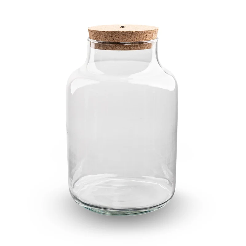 Terrariumflasche mit Beleuchtung, milchig, Ø 21 cm, 30 cm