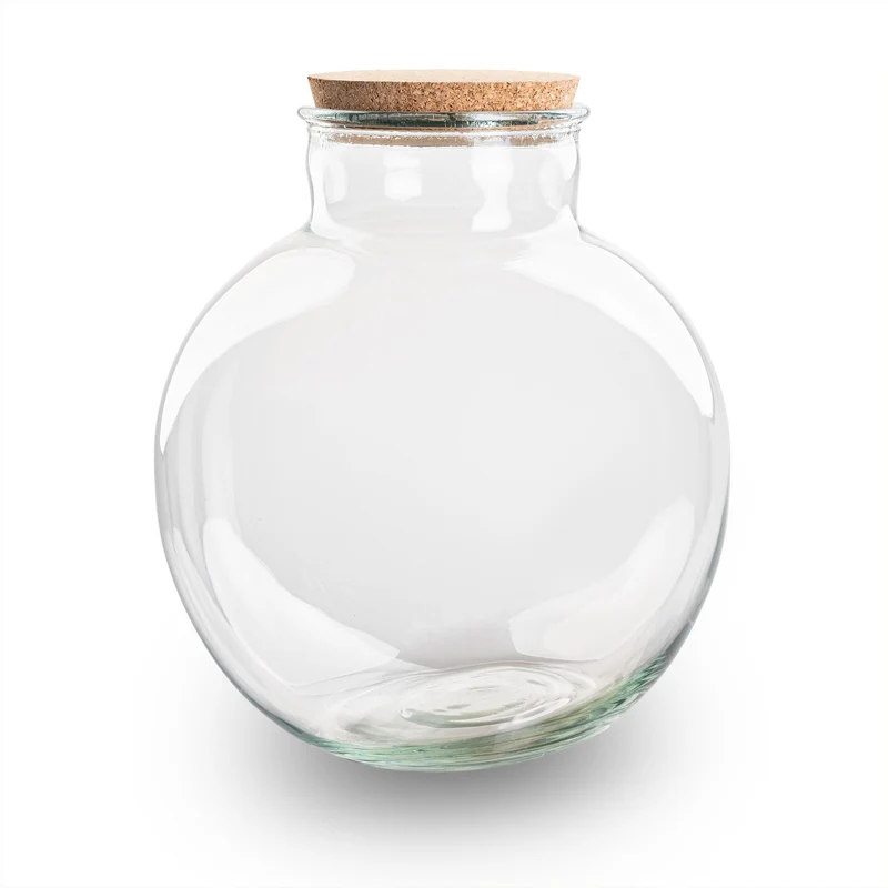 Terrariumflasche mit Korken „Bolder Bob“ – Ø 30 cm – Höhe 31 cm (ohne LED-Korken)