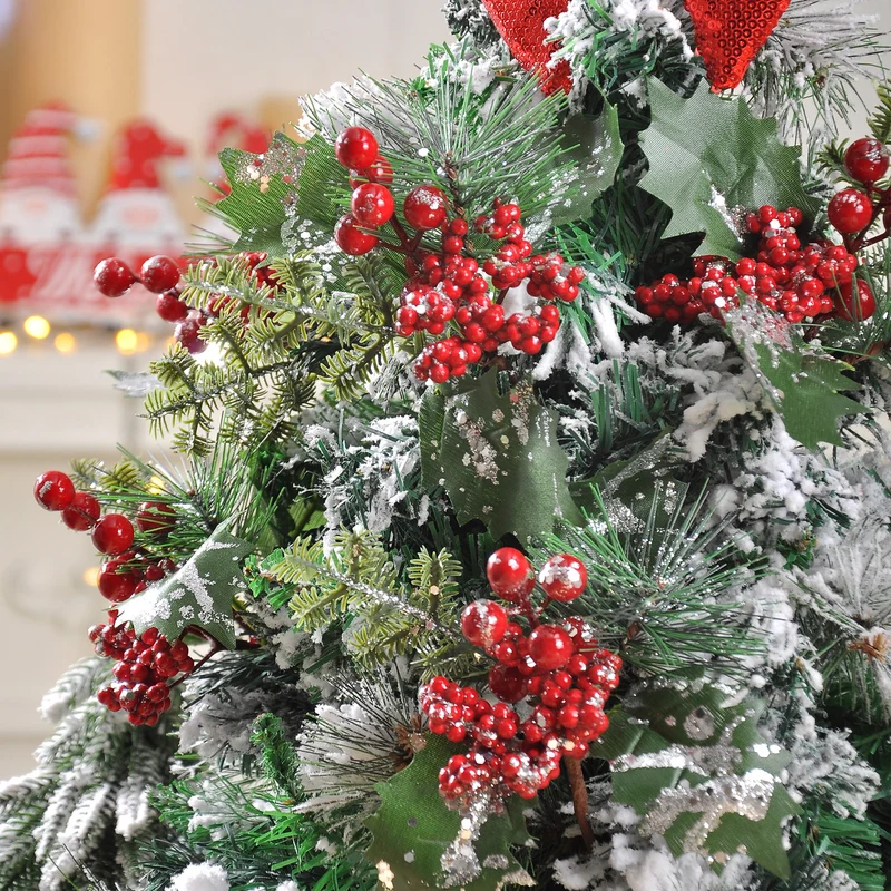 23 Modelle Künstliche Weihnachts-Kiefernnüsse & Beerensteckzweige – Rote & Weiße Beeren, Kiefernnüsse für Weihnachtsbaum, Kränze & Festliche Deko