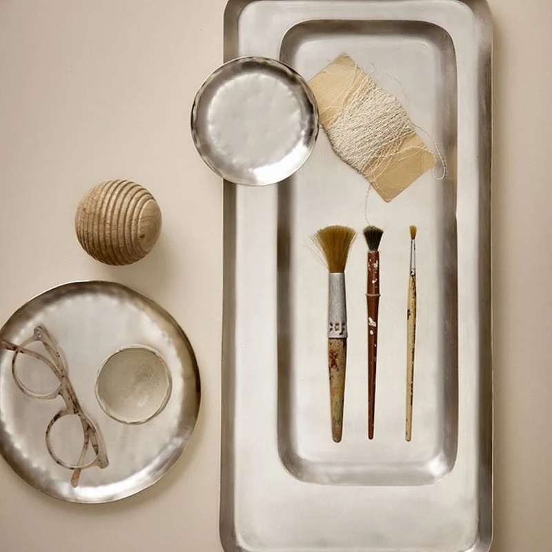 Tablett Ankit Tray L Silber - Bungalow DK