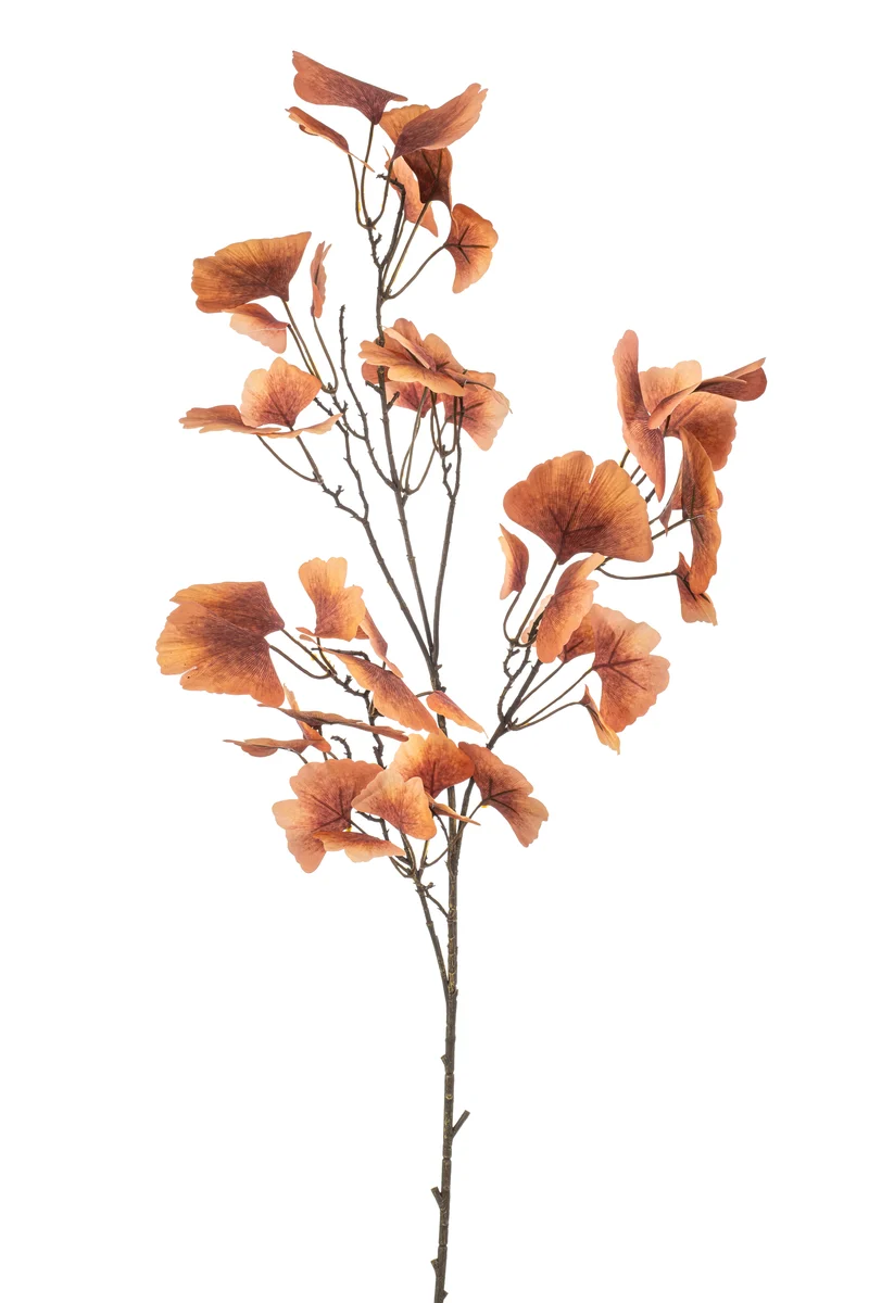 Ginkgo künstlich 105 cm - 1 Zweig- Coral