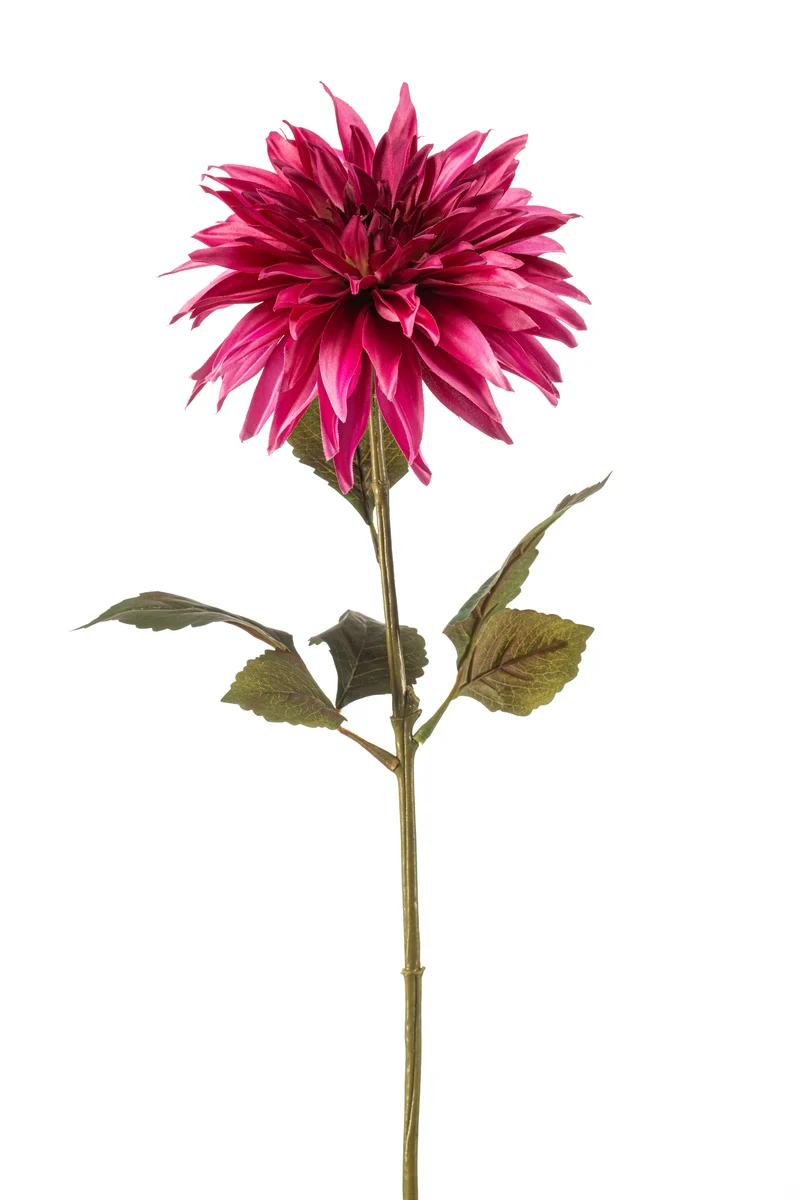Dahlie künstlich 70 cm - 1 Stiel - Fuchsienrot