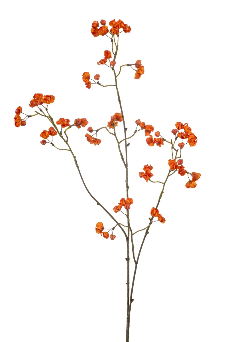 Spindelstrauch künstlich 90 cm - 1 Zweig - Orange