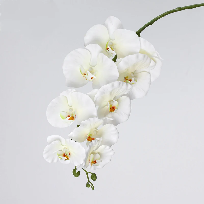 Phalaenopsis Orchidee künstlich 2er-Set, 102 cm langer Orchideenzweig mit 9 Blüten, Kunstblume für hohe Vasen, Hochzeit, Dekoration, extrem realistische Optik
