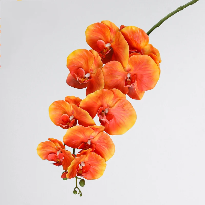 Phalaenopsis Orchidee künstlich 2er-Set, 102 cm langer Orchideenzweig mit 9 Blüten, Kunstblume für hohe Vasen, Hochzeit, Dekoration, extrem realistische Optik