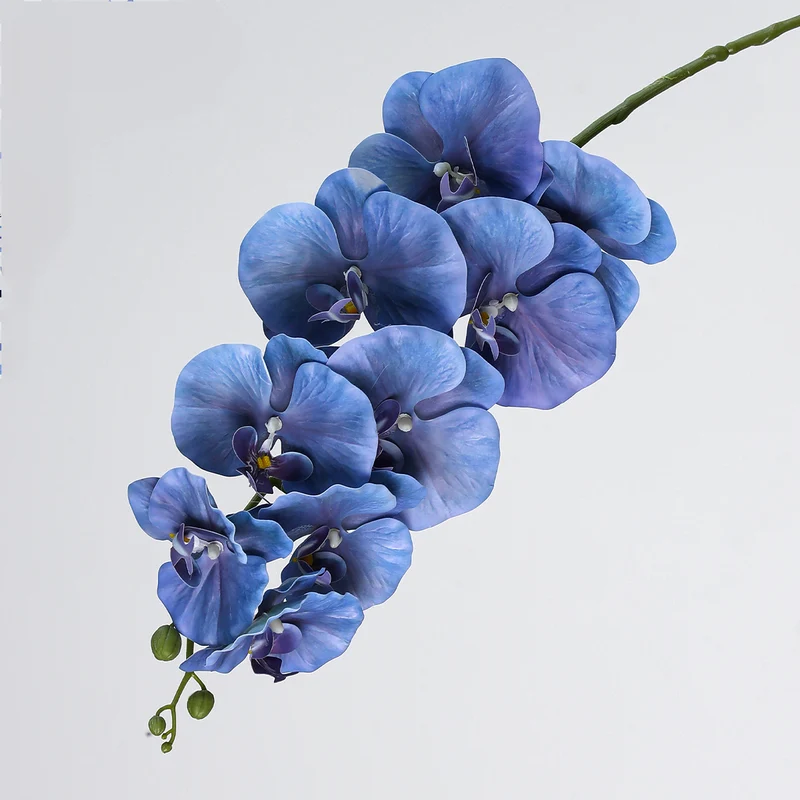 Phalaenopsis Orchidee künstlich 2er-Set, 102 cm langer Orchideenzweig mit 9 Blüten, Kunstblume für hohe Vasen, Hochzeit, Dekoration, extrem realistische Optik