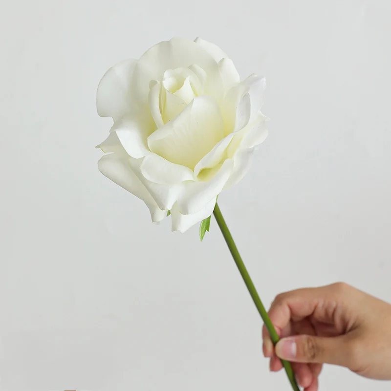 Real Touch Kunstrose 36 cm, Einzelne Rose mit naturgetreuer Haptik, Premium Kunstblume für Vase, Hochzeit & langlebige Dekoration