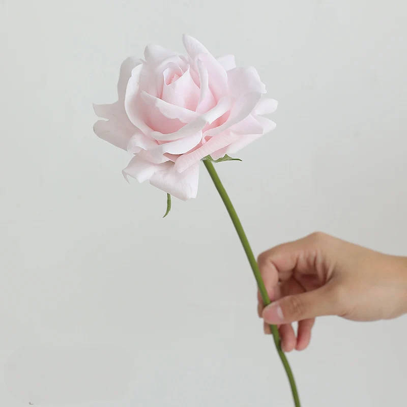 Real Touch Kunstrose 36 cm, Einzelne Rose mit naturgetreuer Haptik, Premium Kunstblume für Vase, Hochzeit & langlebige Dekoration