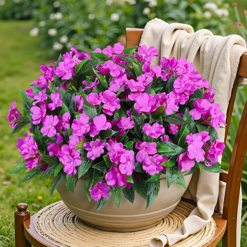 Fleißiges Lieschen Kunstblumen UV-beständig | 10er Set | ca. 40 cm | Wetterfeste Deko für Balkon & Garten