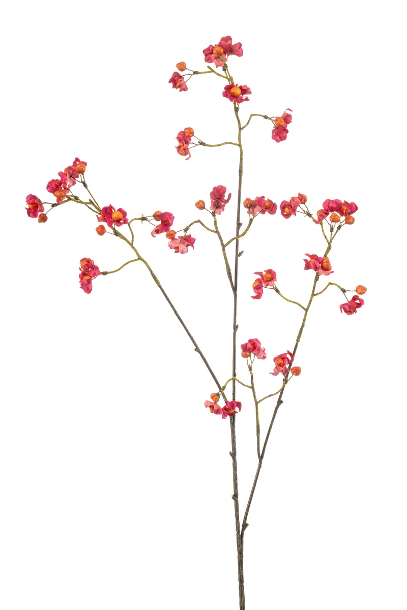 Spindelstrauch künstlich 90 cm - 1 Zweig - Fuchsienrot